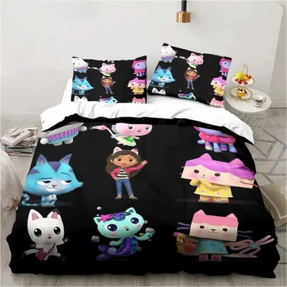 Gabbys Doll house 3D Printed Duvet Case Pillowcase Bedding Set Twin Full King for Kids Adults Bedroom