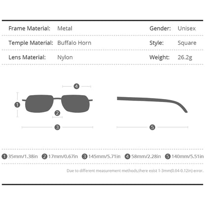 HEPIDEM Buffalo Horn Glasses Men Famous Brand Design Rimless Sunglasses Women Luxury Eyewear Horn-Rim Frameless Buffs Eyeglasses