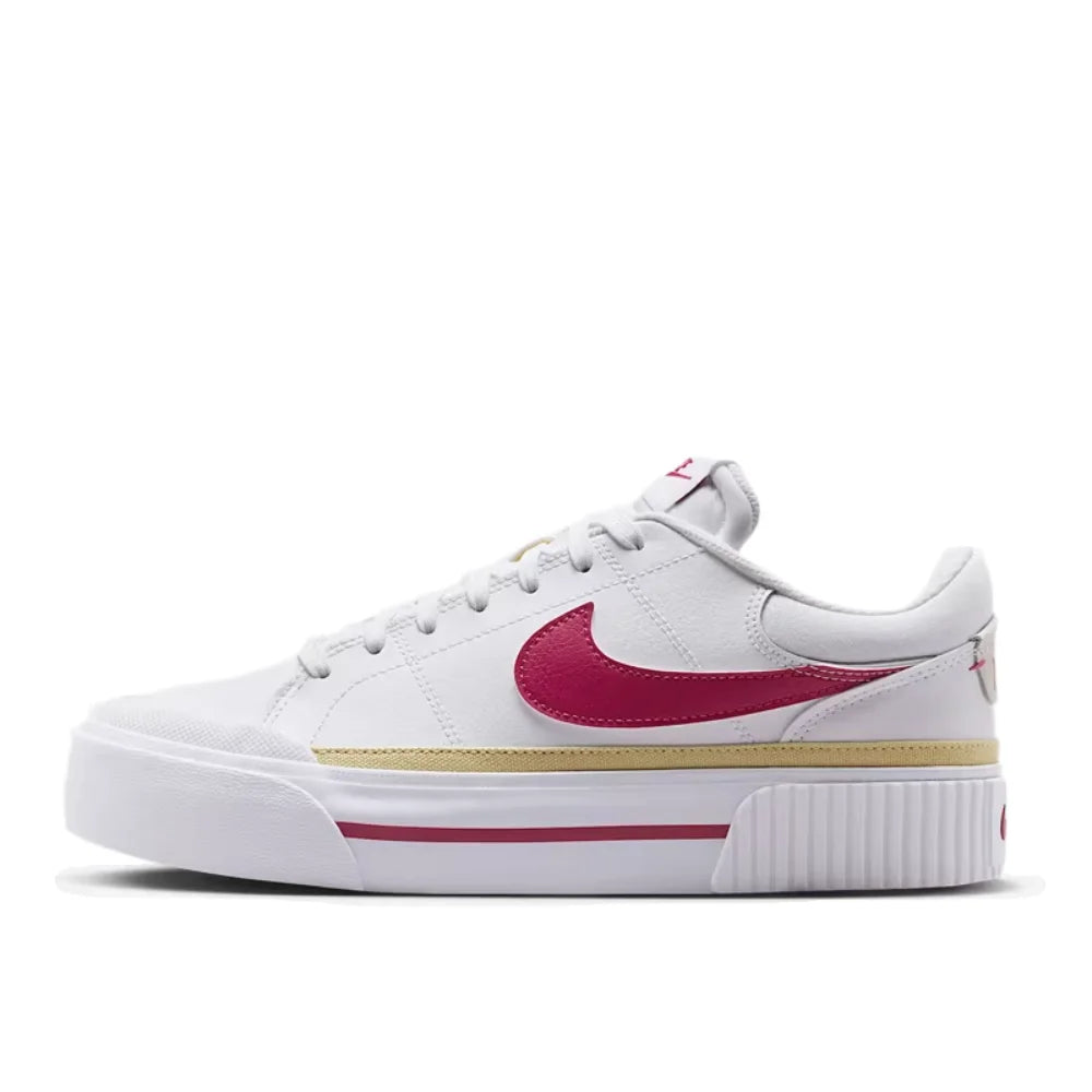 Nike Court Legacy Lit Leather Comfort Slip-Resistant Cushioning Durable Low-Top Tennis Shoe Women's DM7590-100