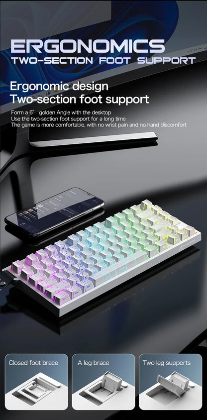 ATTACK SHARK R82 HE Teclado Magnético com Fio 75% RGB 8000Hz Rapid Trigger Atuação de 0.005mm Teclado Gaming