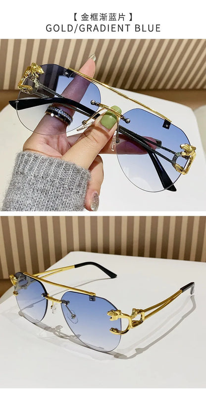 Rimless Women Sunglasses Luxury Designer Vintage Uv400 Men Sun Glasses Lunette Shades De Soleil Femme Gafas De Sol Mujer Lentes