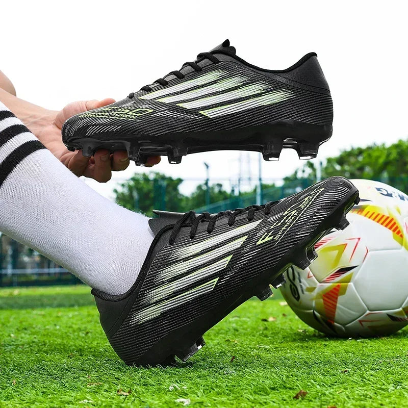 Nouvelles chaussures de football pour hommes, baskets confortables, chaussures de football professionnelles à cheville haute, chaussures de sport unisexes antidérapantes TF/FG pour garçons