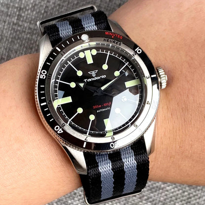 Tandorio Red Blue 40mm PT5000 Japan NH35A Mechanical Automatic Dive Men Watch 20ATM Waterproof Domed Sapphire Screw Crown Reloj