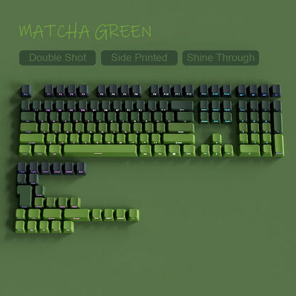 Novas Keycaps para Teclado Mecânico Gaming 60/64/84/98/108 com Switch MX, 135 Teclas OEM PBT, Gravação Lateral, Gradiente Vermelho e Preto