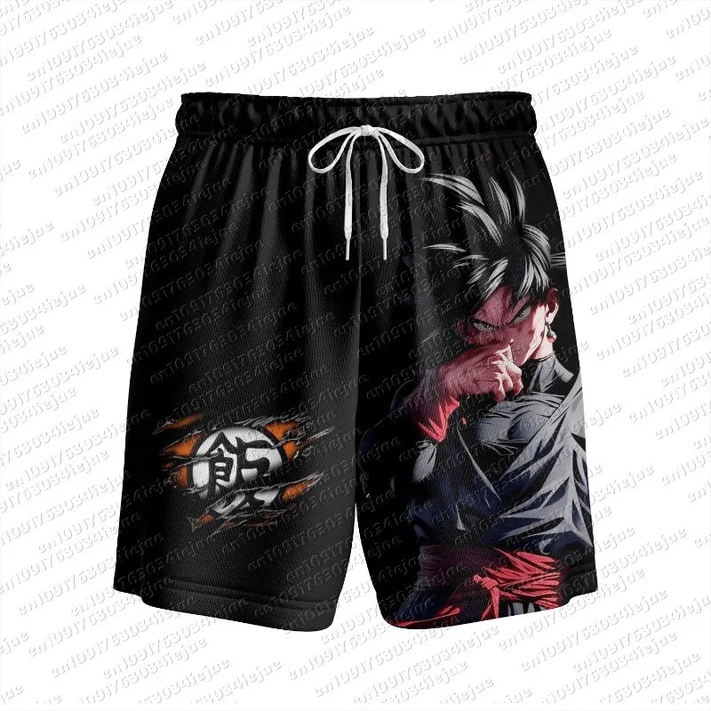 2026 Adult Boys Loose Short Hot Summer Mens Male Beach Pants Top Short Gift Sweatpants Goku Dragon Ball Z Casual Shorts Hot