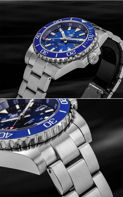 ADDIESDIVE Men's Diver's Watch 200m Sapphire Luminous Ceramic Bezel Men's Analog Mechanical Watch Stainless Steel Diving Watches