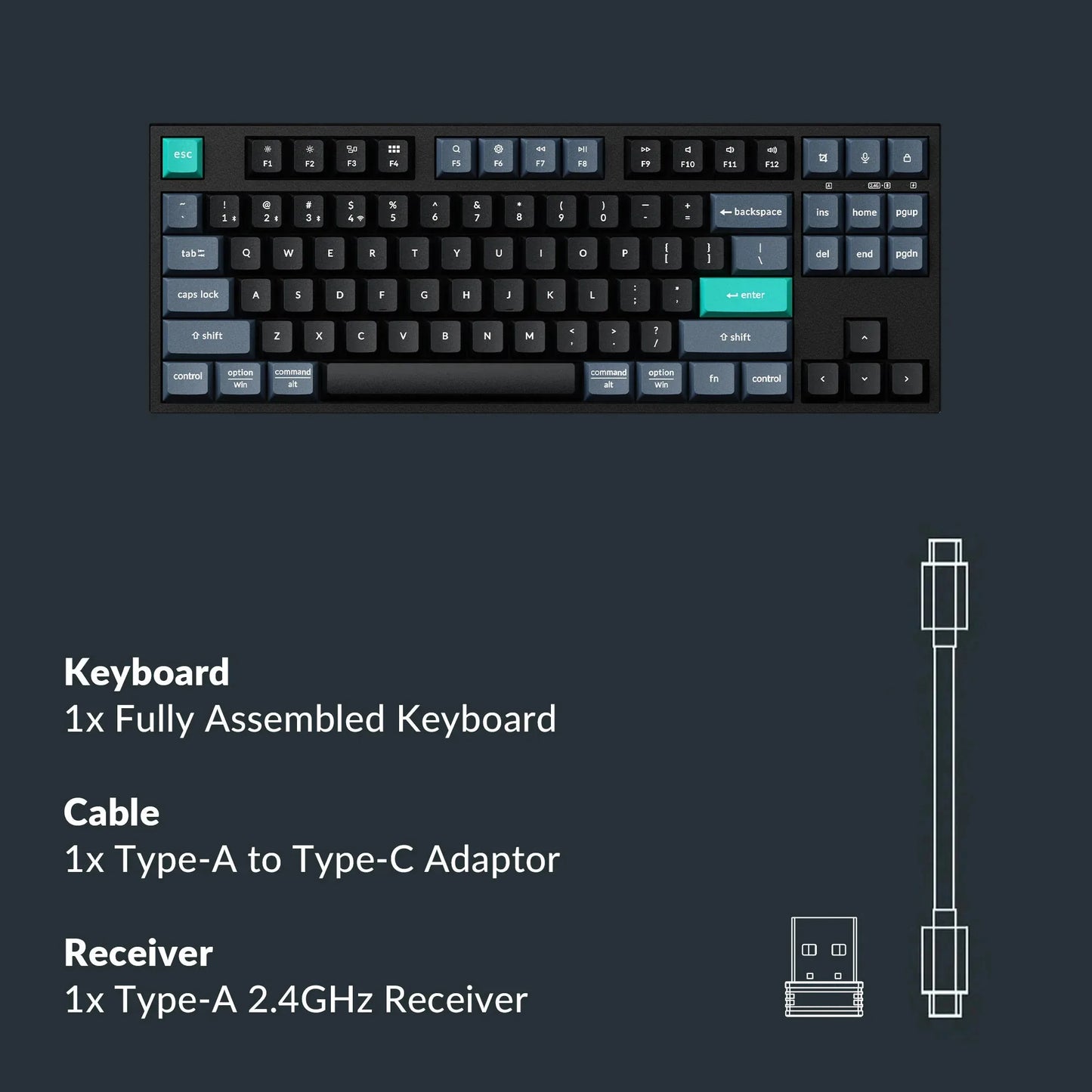 Keychron B33 Wireless Keyboard 80% TKL Layout Scissor Mechanism Switch Silent Typing 2.4G and Bluetooth Connection