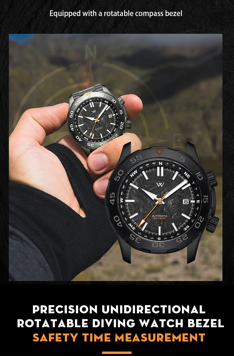 WM Watch Automatic Mechanical Watches Water Resistant Classic Casual Business Man Watch Welly Merck WM157M