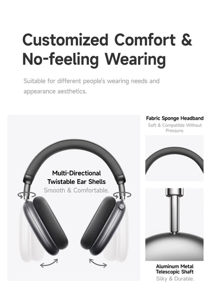 Picun F8 Pro ANC Wireless Headphones with 3D Spatial Audio, Bluetooth 5.4 Head Tracking, -52dB Noise Cancelling, HiFi Gaming Headset