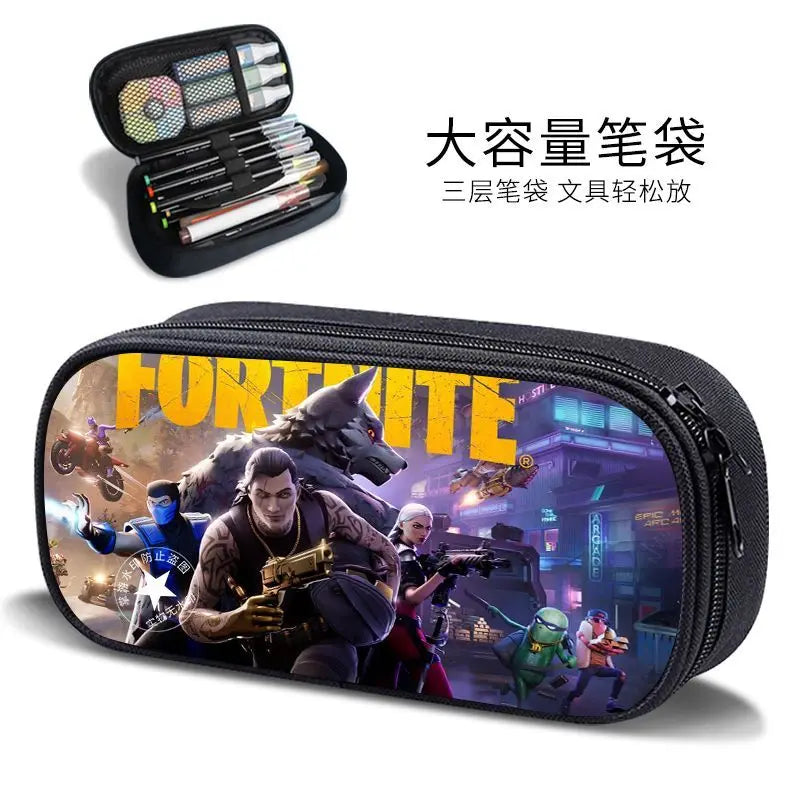 Fortnite new style elementary school student personalized pencil case game peripheral cartoon large capacity stationery bag gift