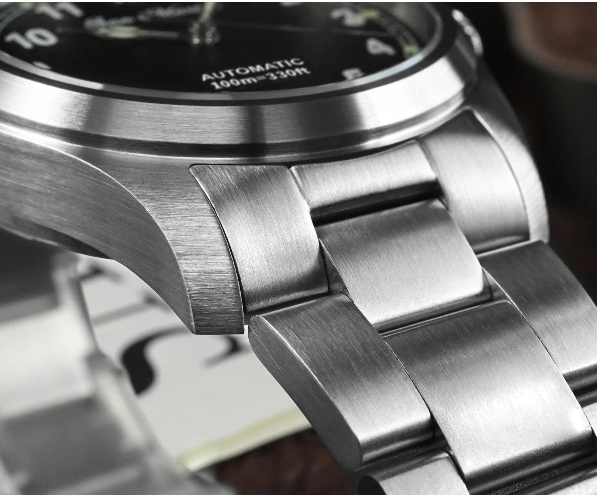 San Martin Simple Men Watch 37mm Pilot Miyota 8215 Classic Military Explore Automatic Mechanical Watches Waterproof 100m