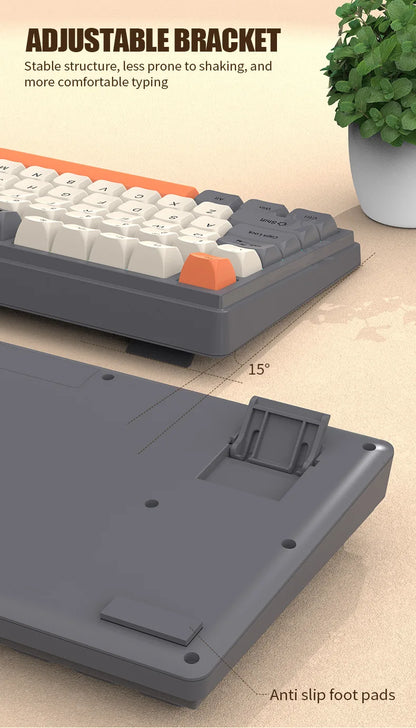 K81 Gaming Keyboard 81-Key 80% Wired RGB Gaming Keyboard with Volume Knob, Ergonomic USB Gaming Keyboard for PC, Laptop, Mac & Multi-Language Layouts