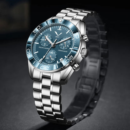 New 007 Specht&Sohne Sports Watches for Men Top Brand Luxury Steel Wrist Watch Fashion Japan VK68 Chronograph