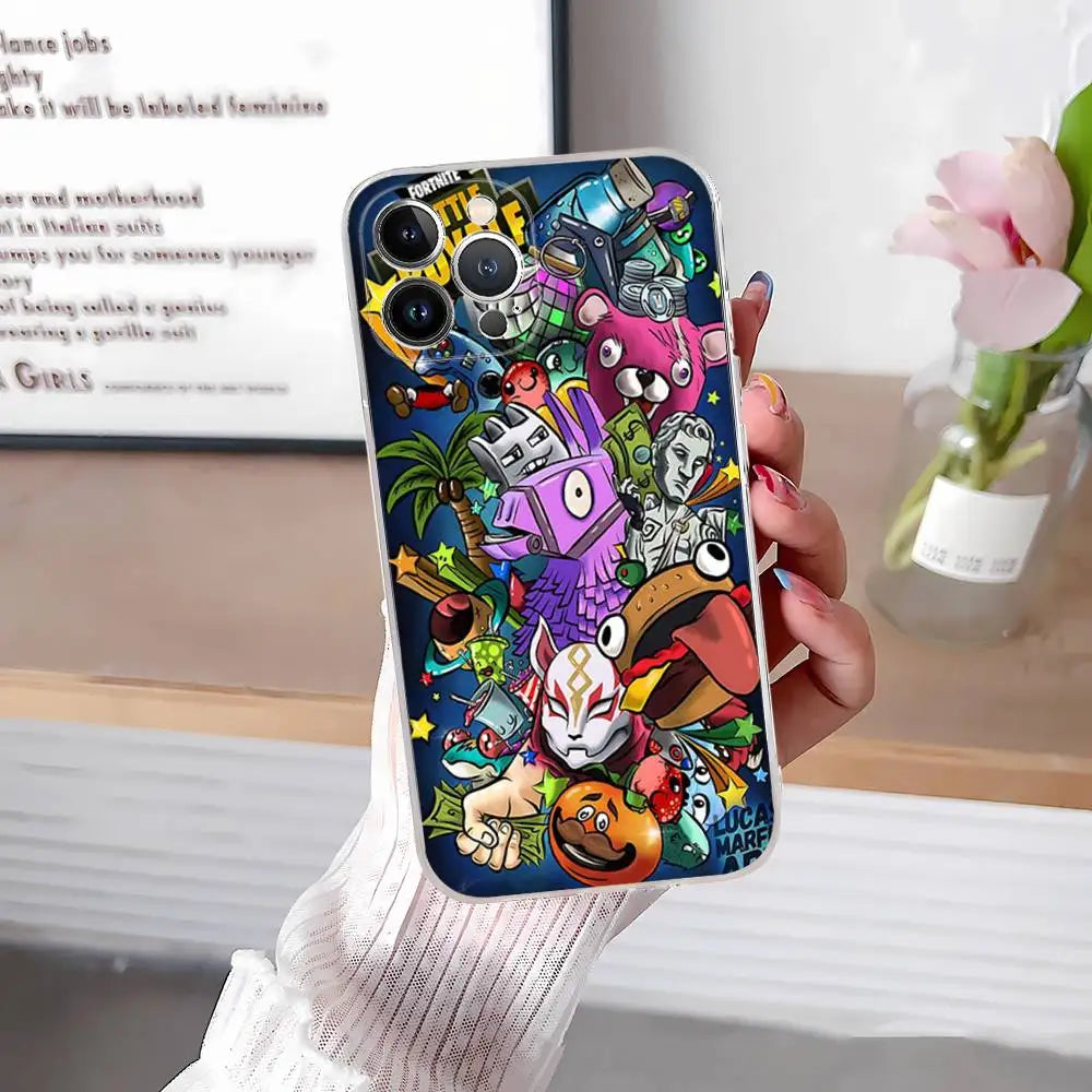 F-Fortnites-Cools Phone Case For iPhone 17, 16, 15, 14, 13, 12, 11 Pro Max Plus Soft Cover Personalized DIY