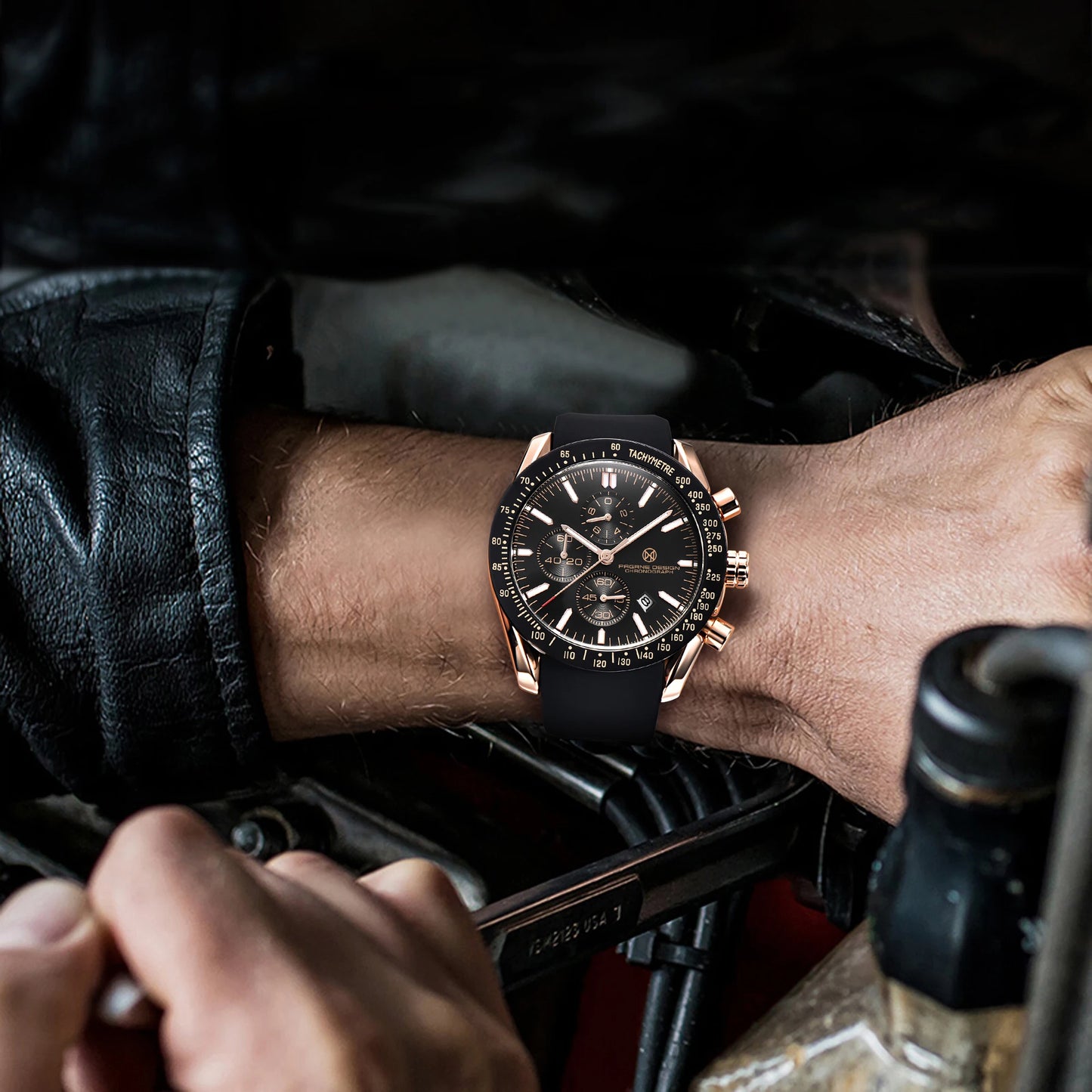 PAGANI DESIGN New 45mm Men Quartz Watch Rubber Belt Men's Luxury Watch Fashion Casual Sports Male Clock Relogio Maasculino