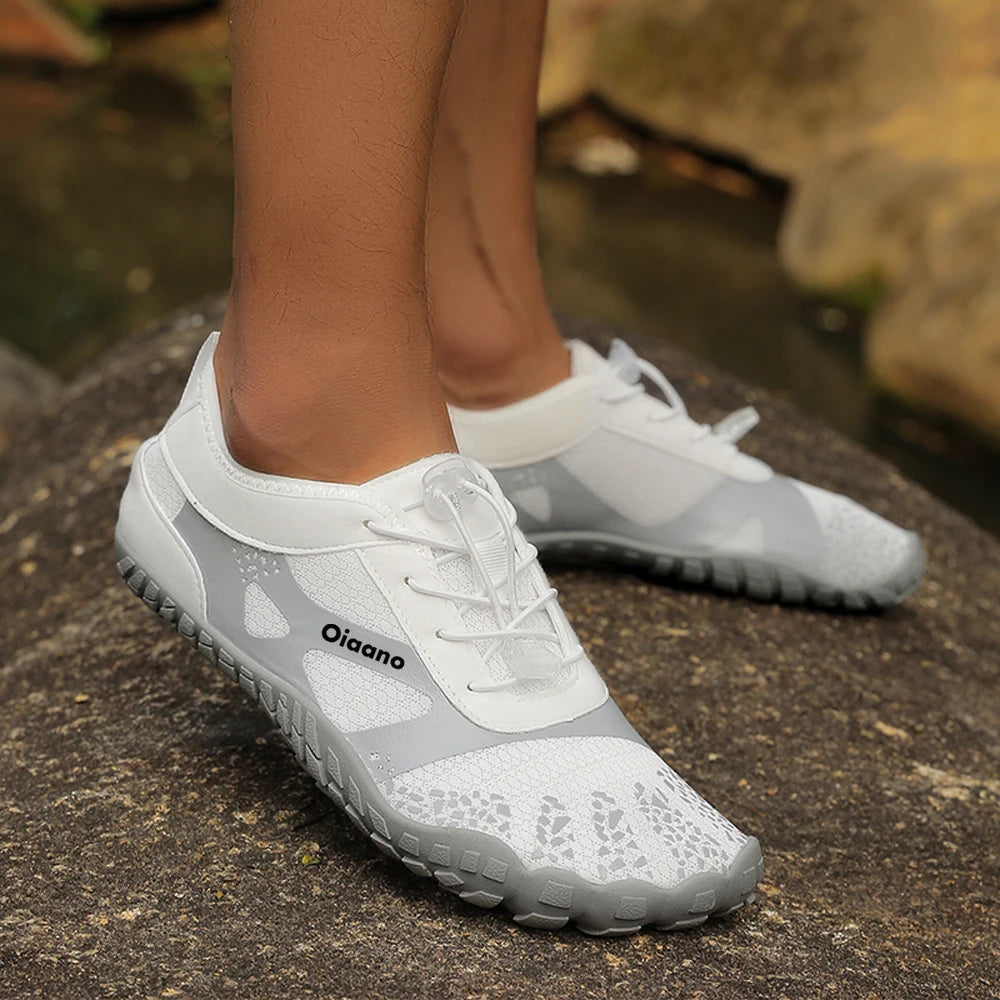 Oiaano wide toe man barefoot black shoes, woman sports sneaker unisex water booties, male aqua beach soft sole light breathable