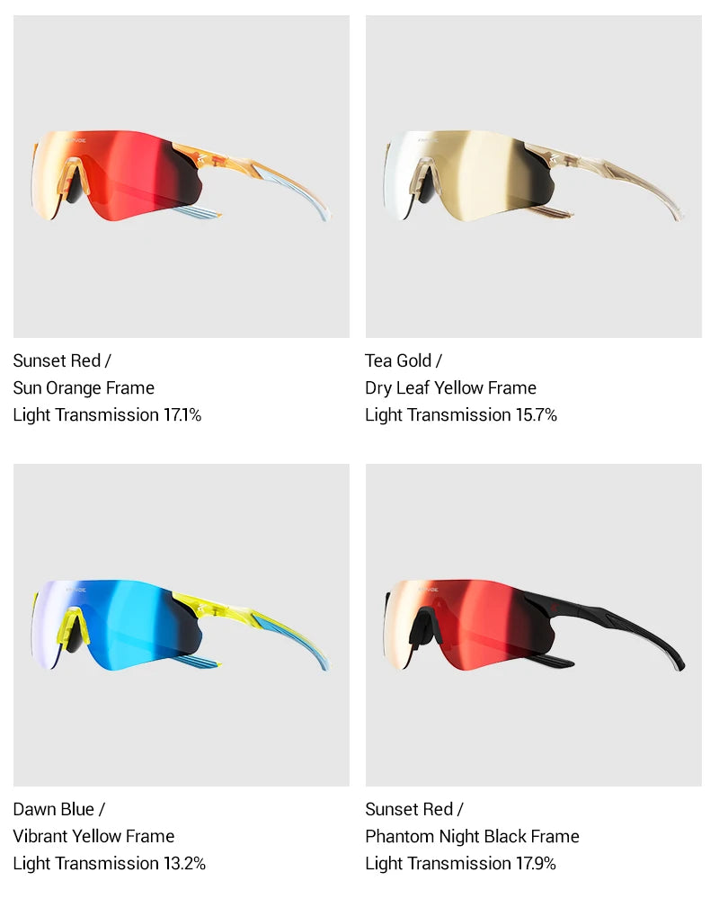 Kapvoe New Outdoor Running Cycling Glasses Bike Photochromic Sunglasses Women Eyewear Men Sports Marathon Bicycle UV400 Goggles
