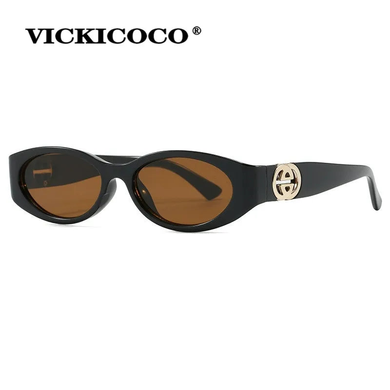 Stylish Small Oval Sunglasses For Women Trendy Design Decoration Fashion Sun Glasses Travelling Hiking Party Women's Shades