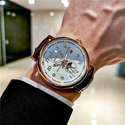 High-End Luxury Men's Mechanical Watch, Fully Automatic Skeleton Design, Fashionable Business Casual Niche Versatile Stylish Trendy Men's Wristwatch, Best-Selling Watch, Top Choice for Men's Gifts, Brand Name Watch, Preferred