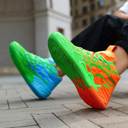 Basketball Shoes for Men Soft Lightweight Training Field Anti Slip Shock-Absorbing Breathable Cofmortable High-top Sneaker Man
