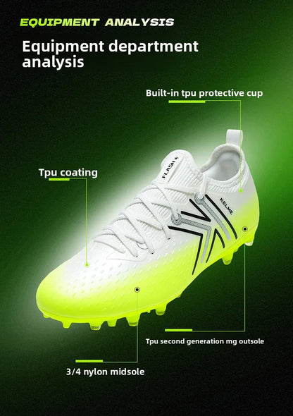 Kelme Men's Mg Soccer Cleats Indoor Short Studs Professional Match Football Boots Slip-resistant Training Turf Shoes