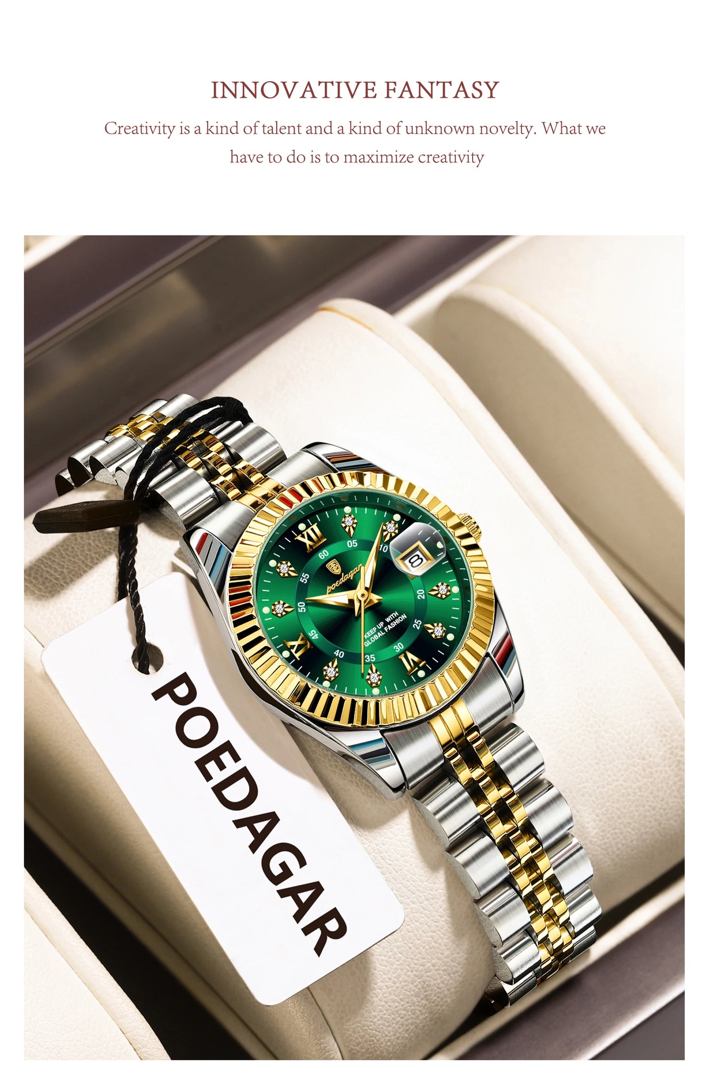 POEDAGAR Top Luxury Ladies Wristwatch Waterproof Luminous Date Casual Women Watch Stainless Steel Quartz Fashion Women's Watches