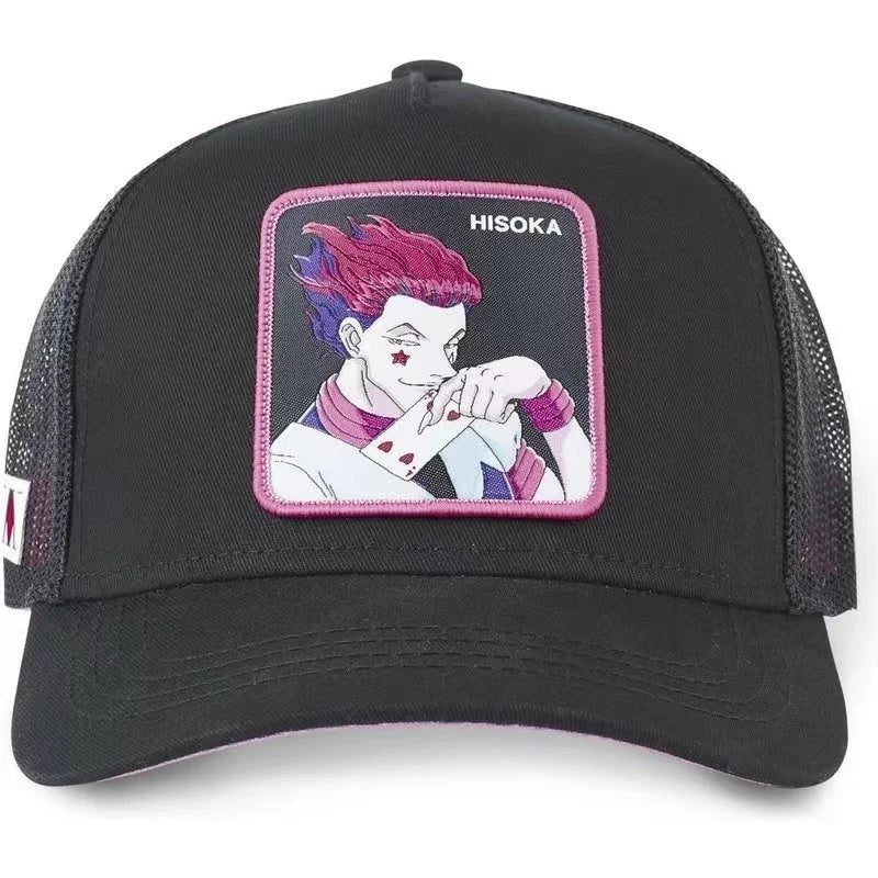 Șapcă de baseball Hunter X Hunter Cap de vară, tip snapback, pentru bărbați, cu broderie, în stil hip-hop, cu vizieră de soare, șapcă de camionagiu ajustabilă, din plasă
