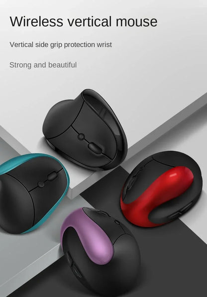 BTS-908 Ergonomic Wireless Mouse, Rechargeable Vertical Wireless Mouse with 2.4GHz USB Receiver, 1600 DPI Adjustable, 6-Button Ergonomic Mouse for Office & Laptop