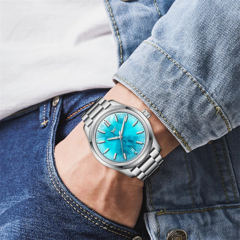 WM Watch Automatic Mechanical Men Watches NH35 Sapphire Glacier Collection 100M Water Resistant Man Welly Merck Watch WM226