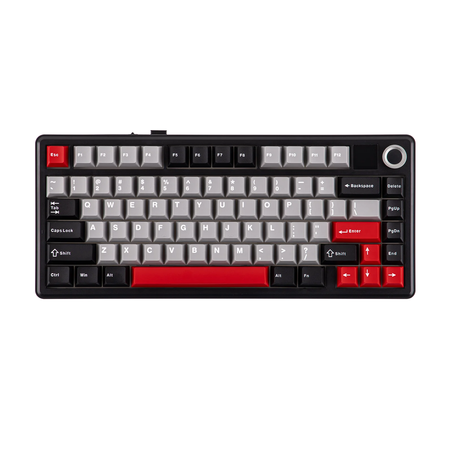 Teclado mecânico sem fios EPOMAKER X AULA F75 MAX Compact 75% ANSI Layout com ligação com fios/Bluetooth/2.4GHz, ecrã TFT e botão rotativo