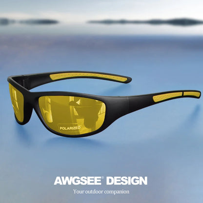 Fashion Polarized Wrap-Around Sports Sunglasses - Luxury Design Soft Temples,Purple/Blue/Red Lenses for Fishing,Hiking,Travel