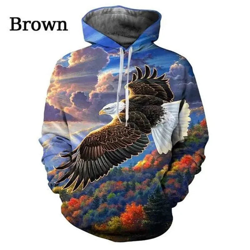 US Eagle Graphic Hoodie Men Clothing 3D Bald Eagle Printing Hoodies Women Pullovers Harajuku Fashion y2k Tops Hoody Sweatshirts