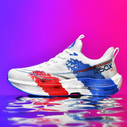 Löparskor för män i mesh, andningsbara, snörningsbara, bekväma, maraton-, sport- och fritidsskor, tennis-skor, stora storlekar, trendiga sneakers för män
