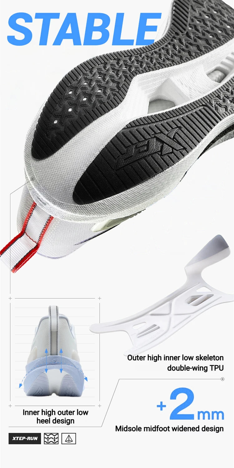Xtep 2000km 5.0 Running Shoes Women Resistant Durable Combat Wear Resistant Lightweight Sneakers New Arrival 874118110024
