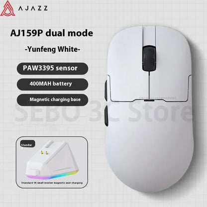 AJAZZ AJ159 APEX Wireless Gaming Mouse, Tri-Mode 8K Gaming Mouse with PAW3950 Sensor, Ultra-Lightweight Low Latency Rechargeable Gaming Mouse with Charging Dock