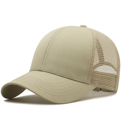 Unisex Quick Dry Big Head Mesh Baseball Cap Adjustable plus Size Summer Snapback Hat Comfortable Breathable 56-65cm