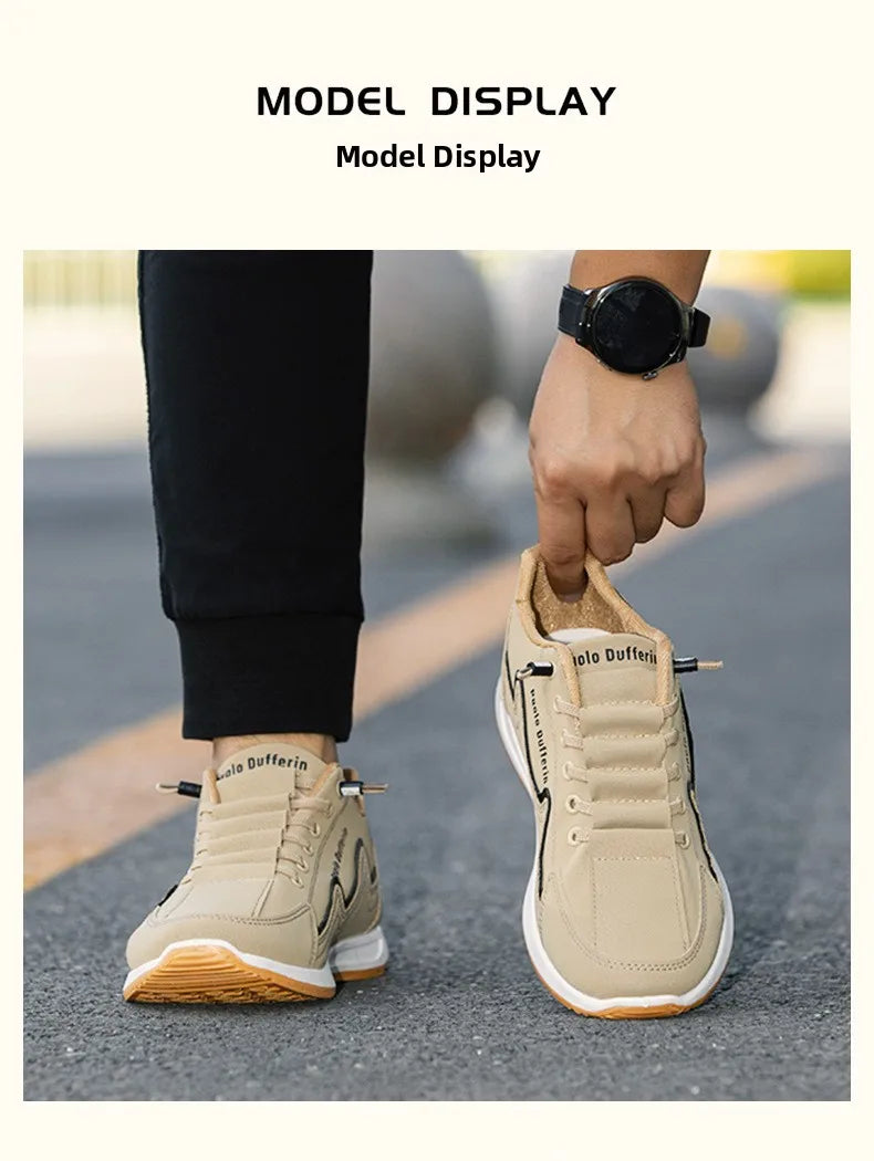 Large Size Men's Comfortable Breathable Soft Bottom Running Shoes Casual Style Sporty Retro Stripe Design Rubber Outsole