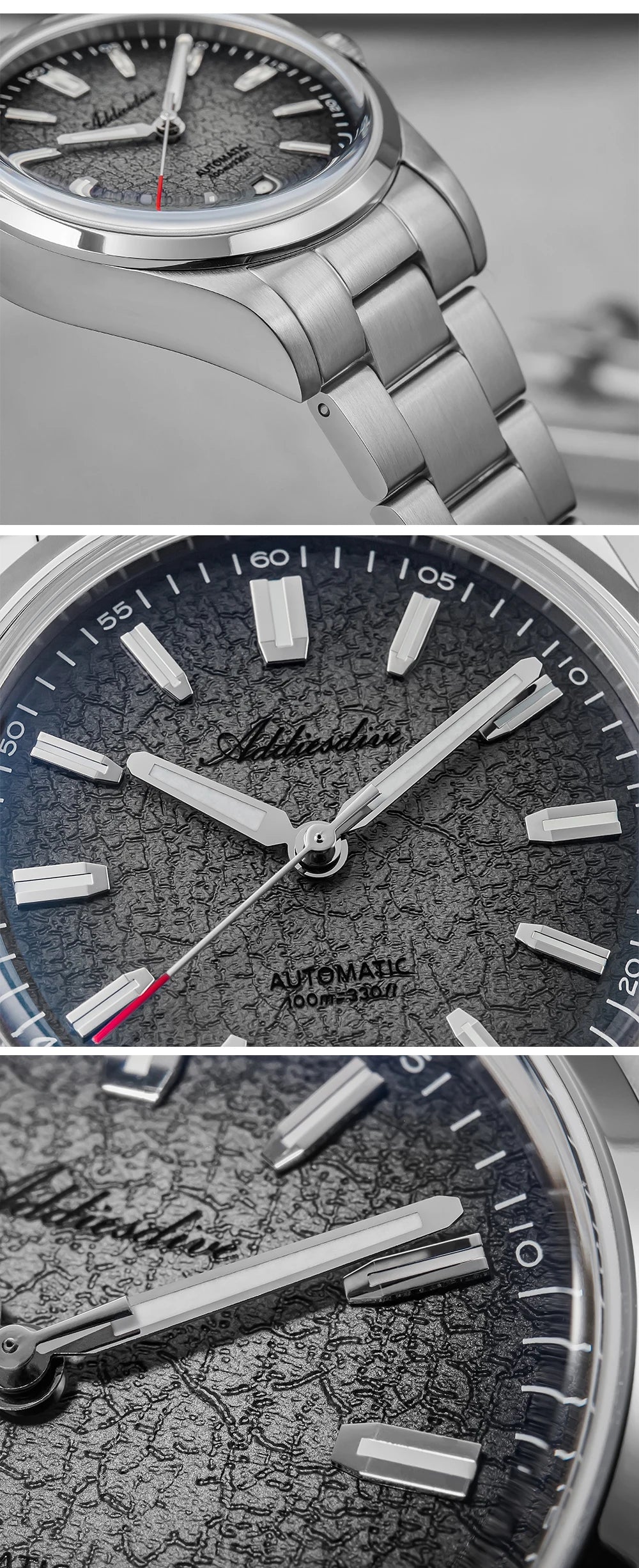 ADDIESDIVE Luxury Men's Automatic Watch BGW9 Super Luminous Bubble Mirror Glass 100m Waterproof Analog Men Steel Watches AD2531