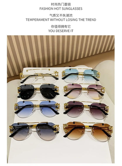 Rimless Women Sunglasses Luxury Designer Vintage Uv400 Men Sun Glasses Lunette Shades De Soleil Femme Gafas De Sol Mujer Lentes