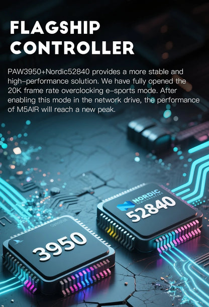 Darmoshark M5Air trådlös gamingmus i smidd kolfiber 8K PAW3950 30K DPI för små händer, fingertoppsgrepp, spelmakron, lättviktig