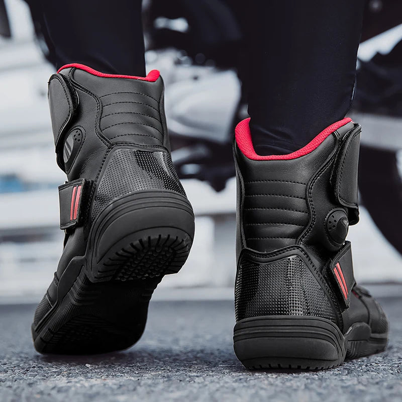 2025 New Men's Motorcycle Boots Outdoors Waterproof Safety Protection Motorcycle Shoes High Quality PU Leather Men Motos Boot