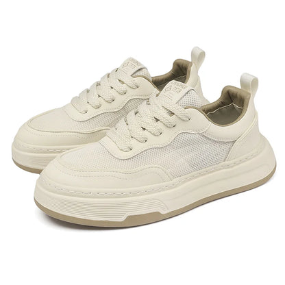 Ultralette, åndbare mesh-sneakers til mænd 2025 – moderigtige fritidssko med tyk sål, behagelige snøresko til daglig gang