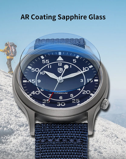 BERNY Titanium Watch For Men AR Coating Sapphire Fashion Wristwatch Luminous VH31 Ultra-thin Quartz Watch Waterproof 5ATM Watch