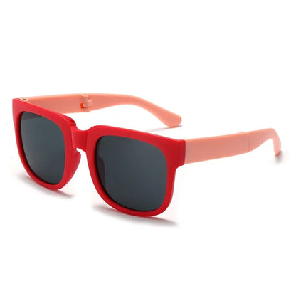 Fashion Kids Folding Sunglassess New Ultralight Candy Color Children Sun Glasses Portable Square Frame Eyewear for Girls Boy
