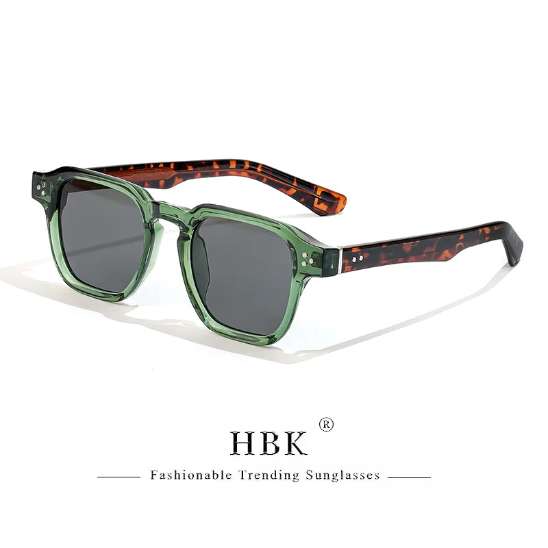 HBK New Fashion Sunglasses men Vintage Square Gradient Sun Glasses Outdoor Sports Party Vacation Travel Driving Eyeglasses