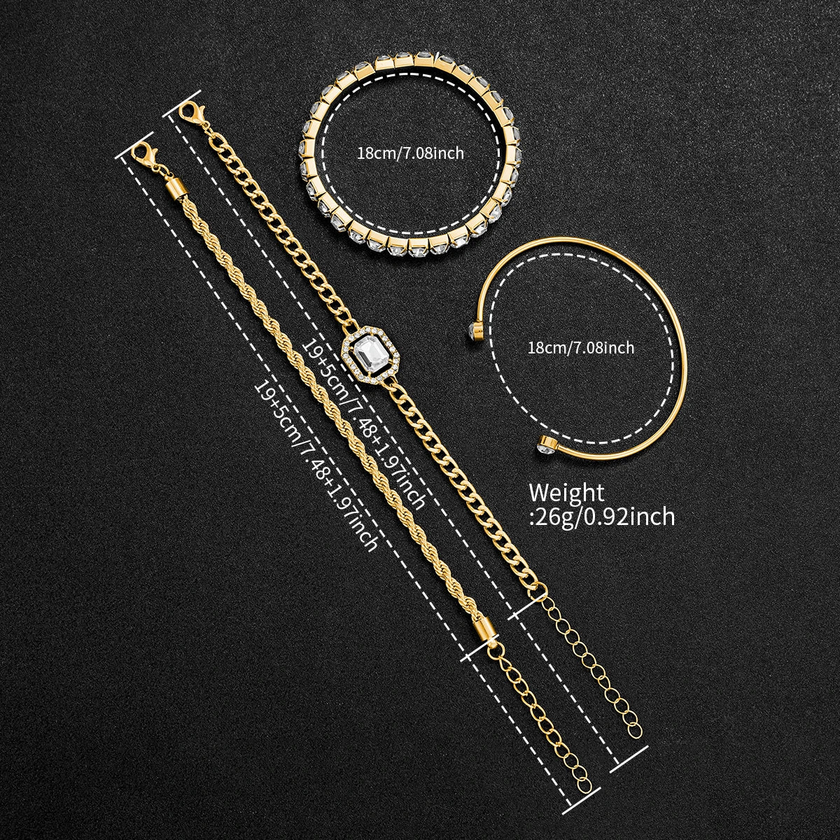 5PCS Luxury Diamond Women Watches Bracelet Set Ladies Arabic Dial Quartz Wristwatches Reloj Mujer (Without Box)