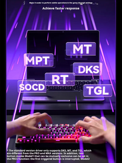 Teclado AULA WIN 68 HE de eixo magnético RT, teclado mecânico gaming com fios, taxa de polling 8K, teclas totalmente hot-swappable