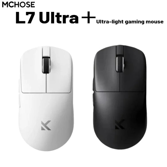 MCHOSE L7 Ultra+ Wireless Gaming Mouse, PAW3950 Lightweight Tri-Mode Gaming Mouse, 42,000 DPI Bluetooth & 2.4G Esports Mouse for PC, Laptop & Office