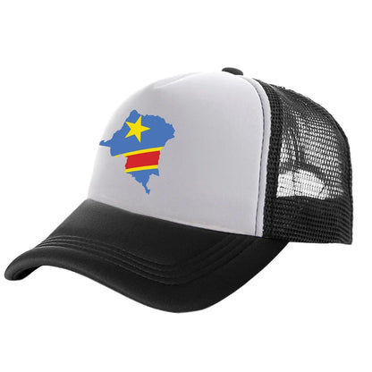 Democratic Congo Trucker Cap Men Democratic Republic of the Congo Hat Baseball Cap Cool Summer Unisex Mesh Net Caps