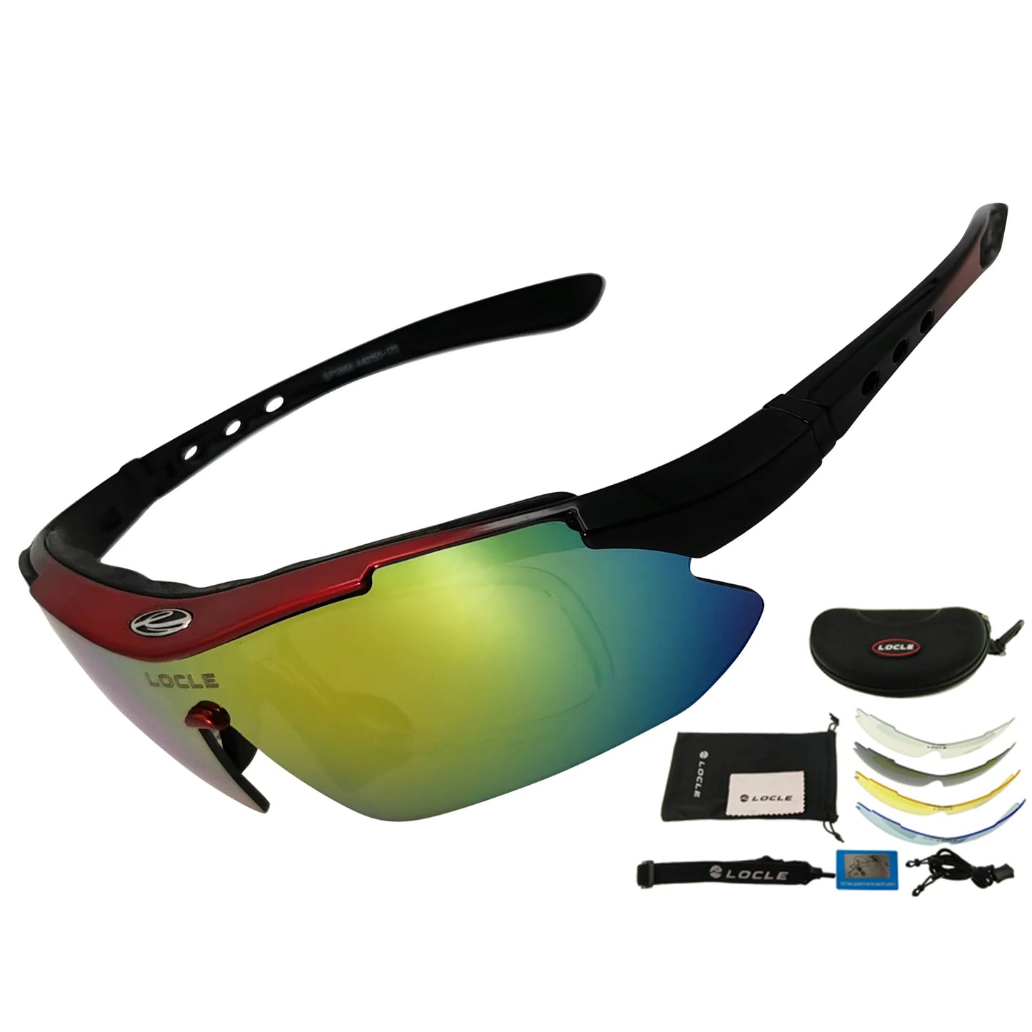 LOCLE Cycling Glasses UV400 Polarized Cycling Sunglasses Men Road MTB Bike Bicycle Glasses Fishing Riding Goggle Cycling Eyewear